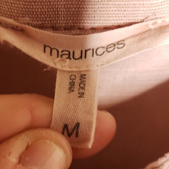 Maurices Womens Linen Blend Rose Pink Eyelet Detail Lightweight Jacket M… - Picture 4 of 6